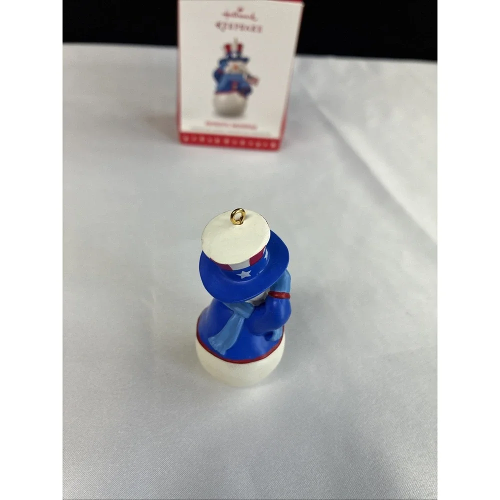 Hallmark Keepsake Ornaments 2017 Flag Folding Peanuts 2016 Patriotic Snowman Set